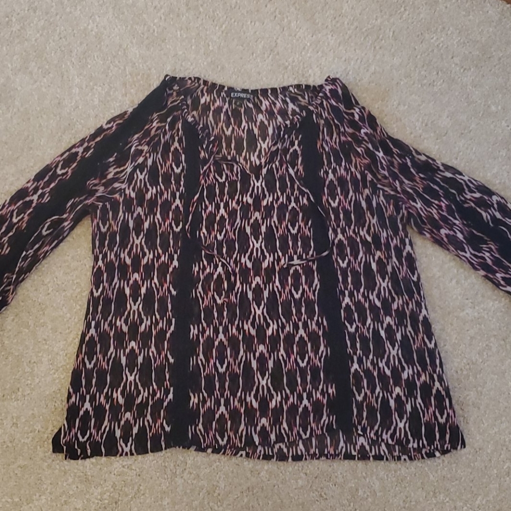 Express shear print blouse